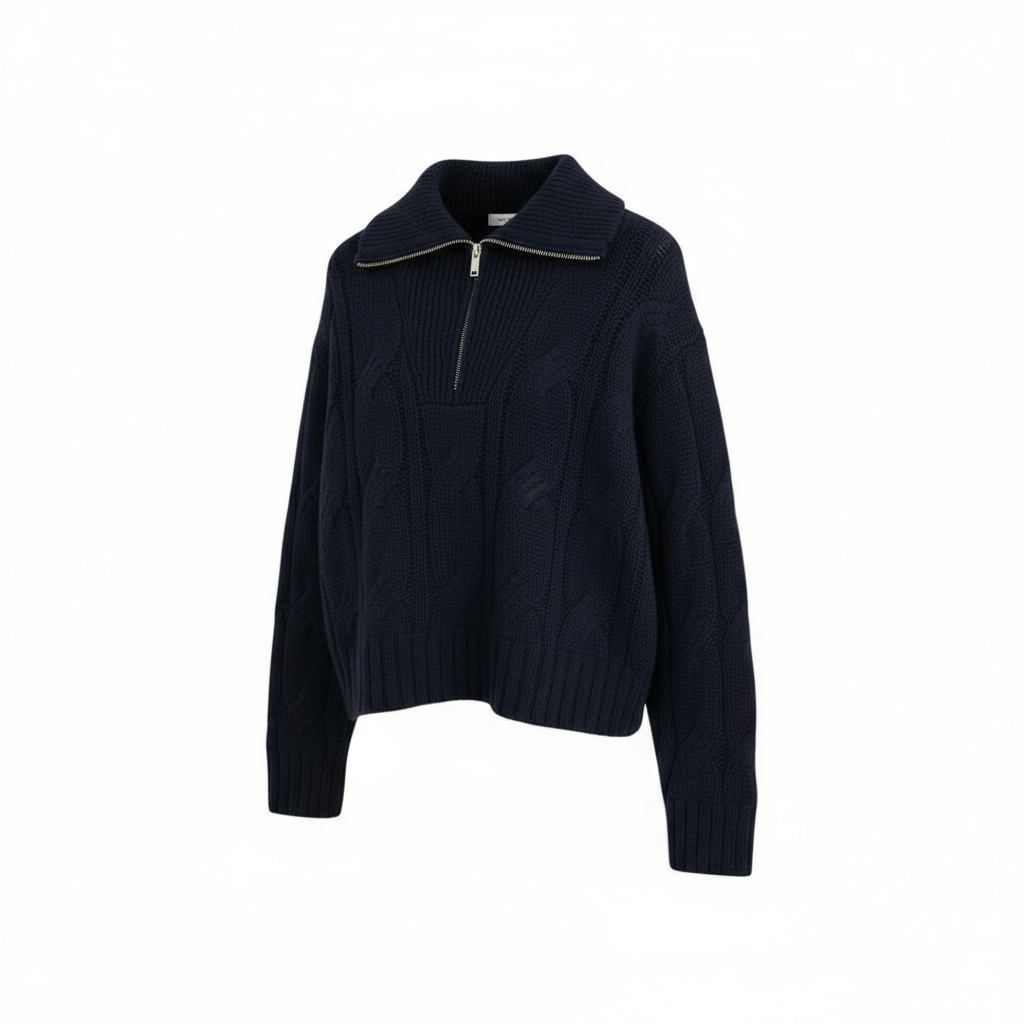 Esme Half Zip Cable Sweater