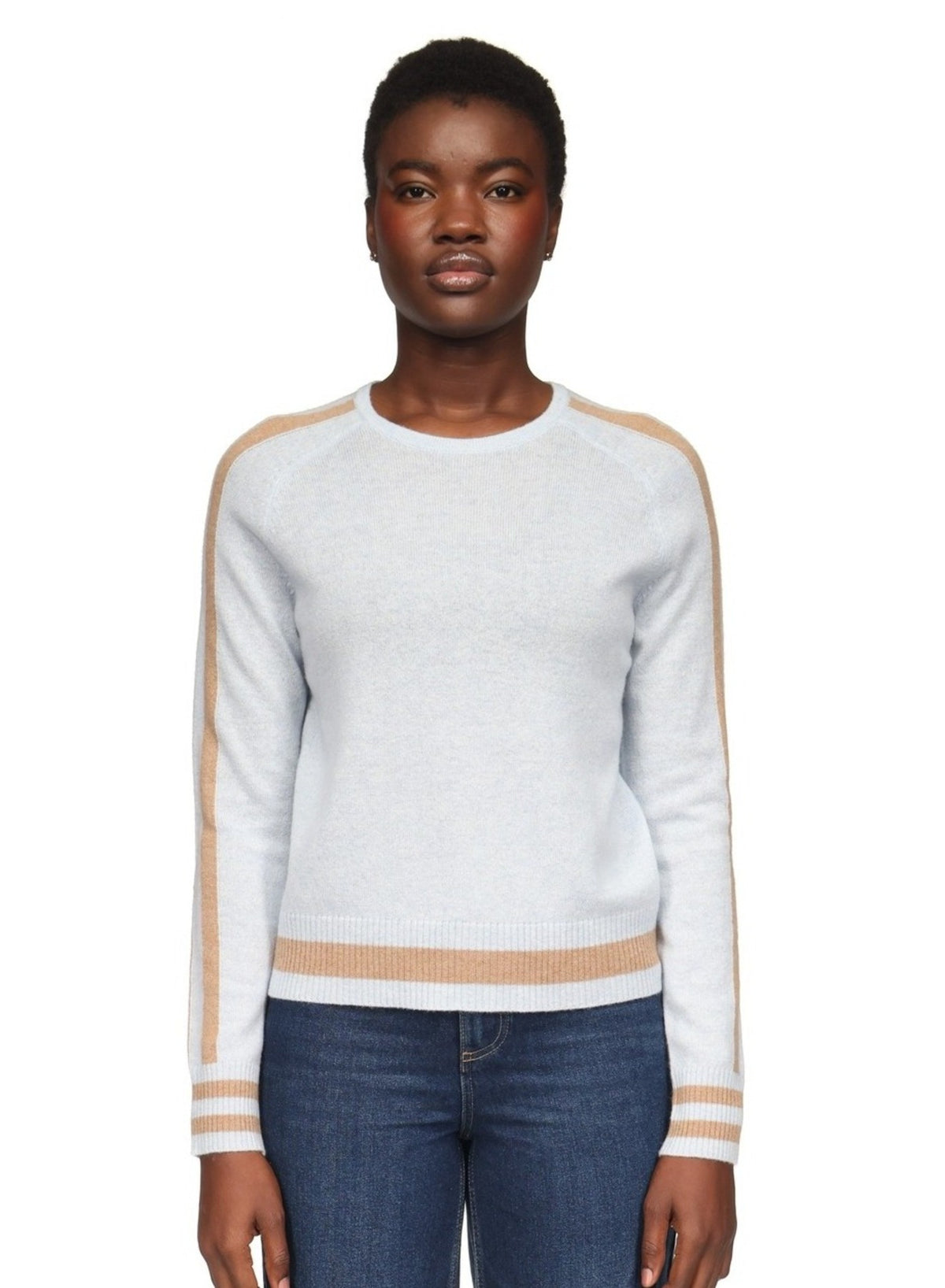 Cathy Sleeve Stripe Crew Sweater