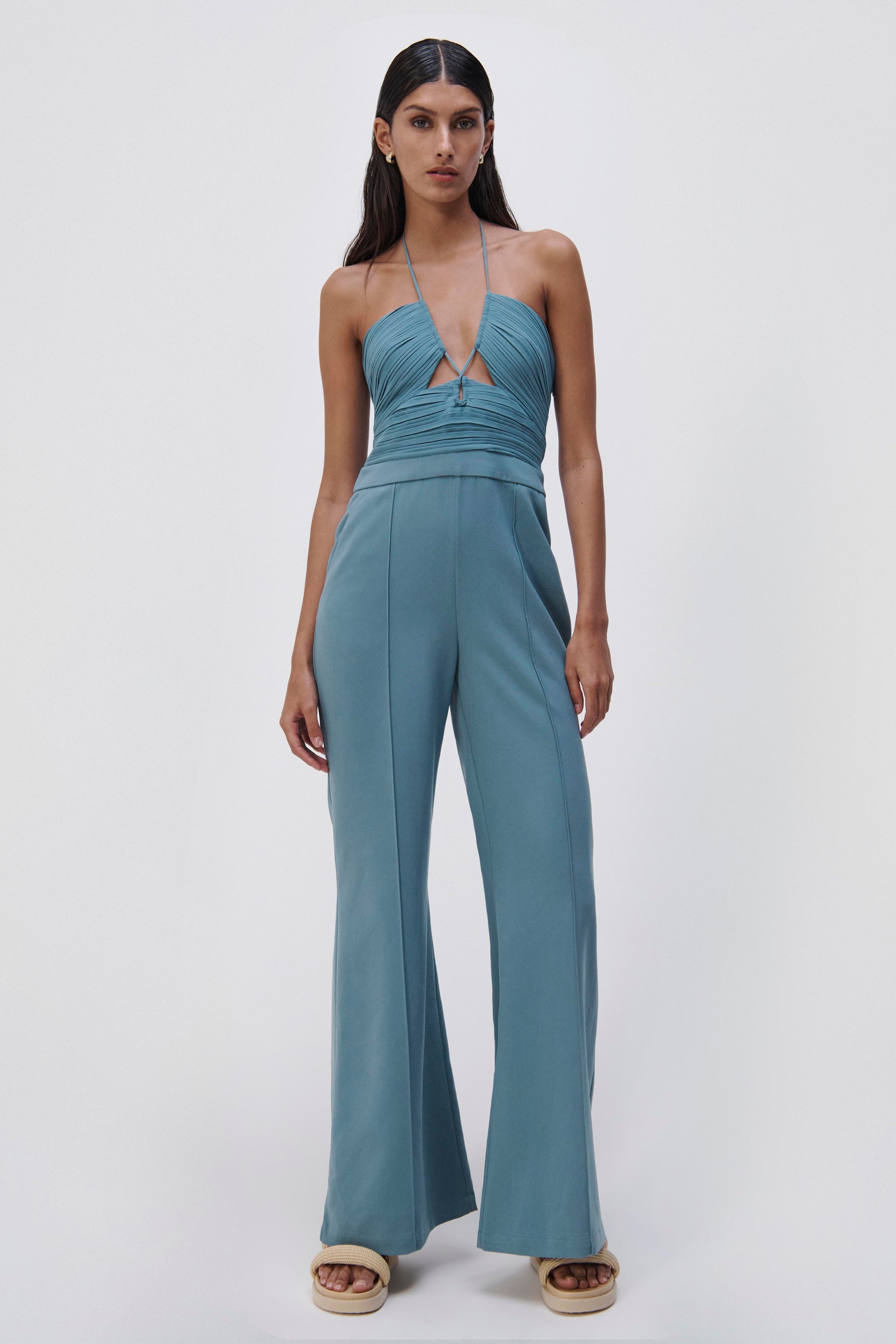 Gala Plisse Cut-out Jumpsuit