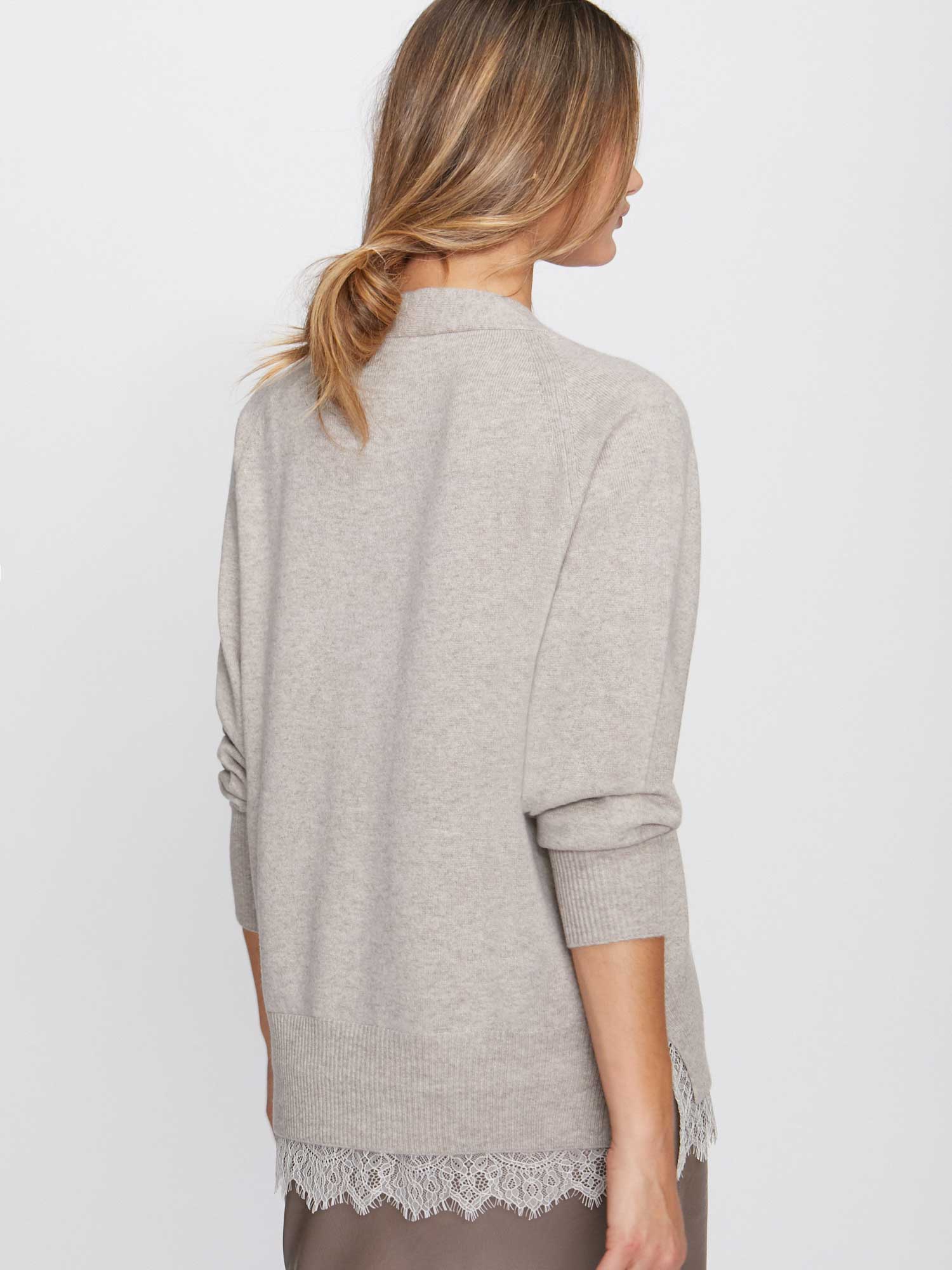 Brochu Walker Lace Vee Layered Pullover