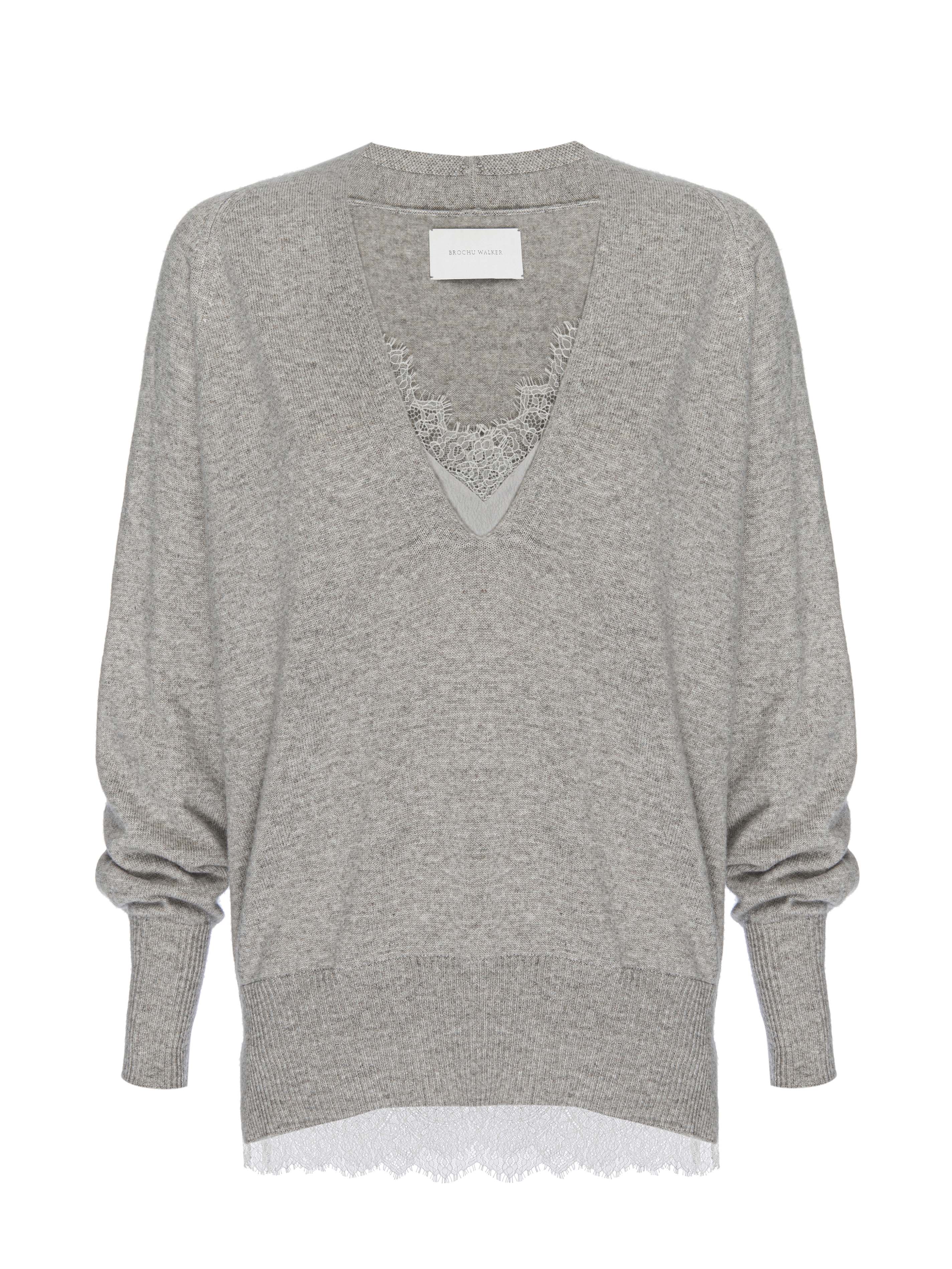 Brochu Walker Lace Vee Layered Pullover
